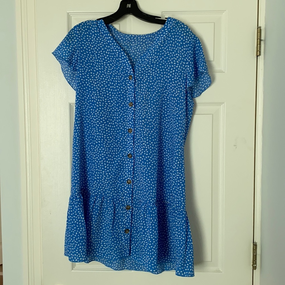 Blue/white size small ruffle dress